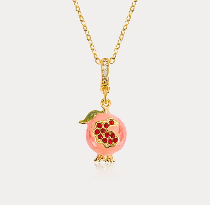 Selenichast Pomegranate Necklace Fruit Jewelry