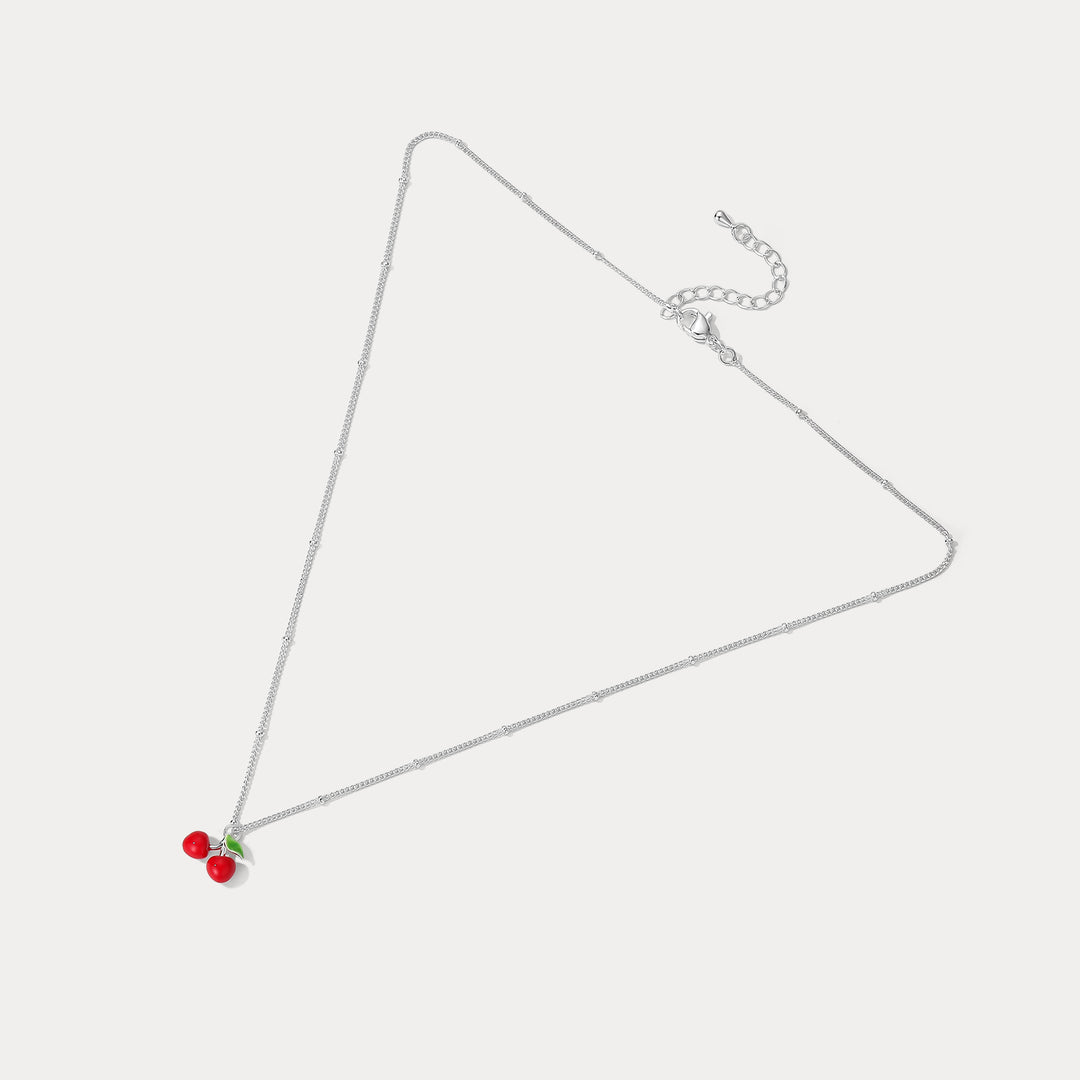 Silver Cherry Necklace