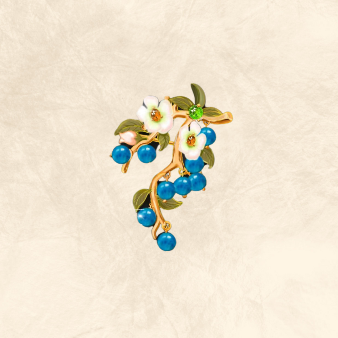 Blueberry Flower Brooch