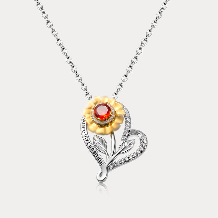 Sunflower Heart Necklace For Woman