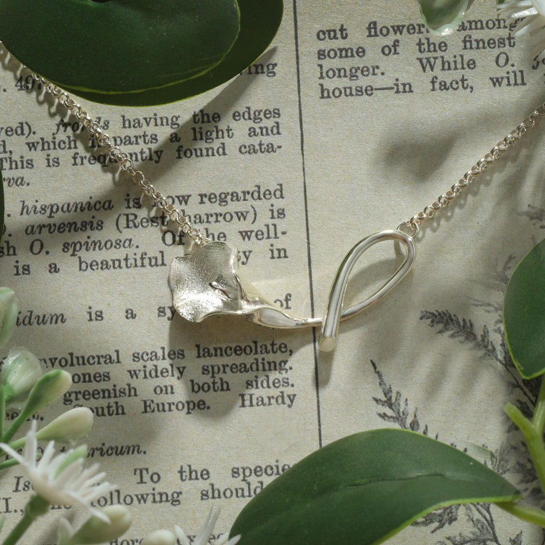 Silver Calla Lily Necklace