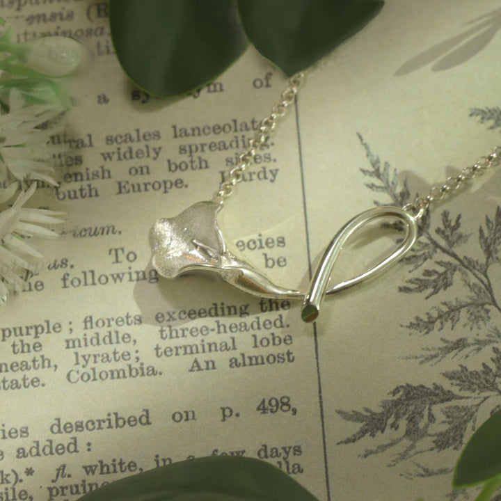 Silver Calla Lily Necklace