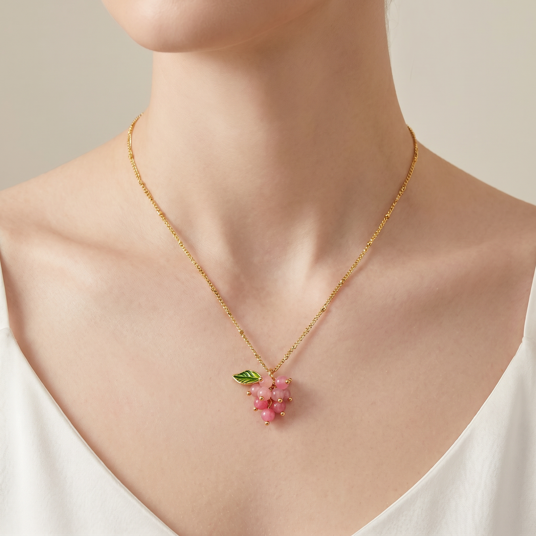 Pink Berry Necklace Selenichast 