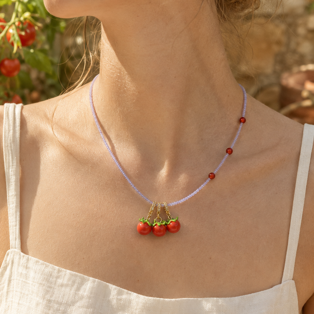 Tomato Charm Necklace