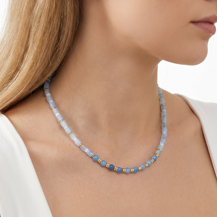 Aquamarine Bead Necklace