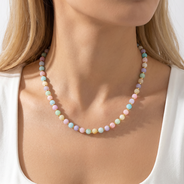 Morganite Bead Necklace