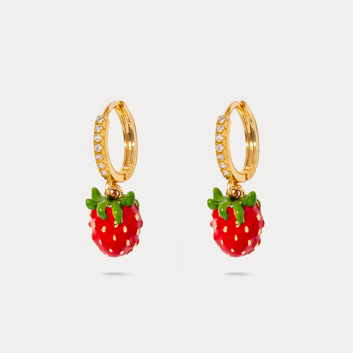 Strawberry Huggie Earrings
