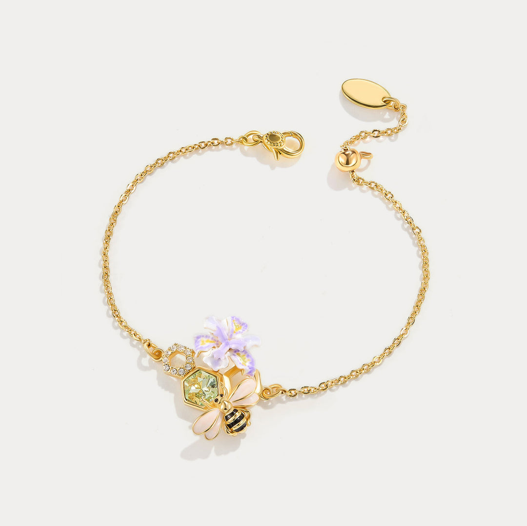 Iris Flower Bee Bracelet