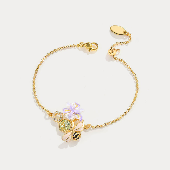 Iris Flower Bee Bracelet