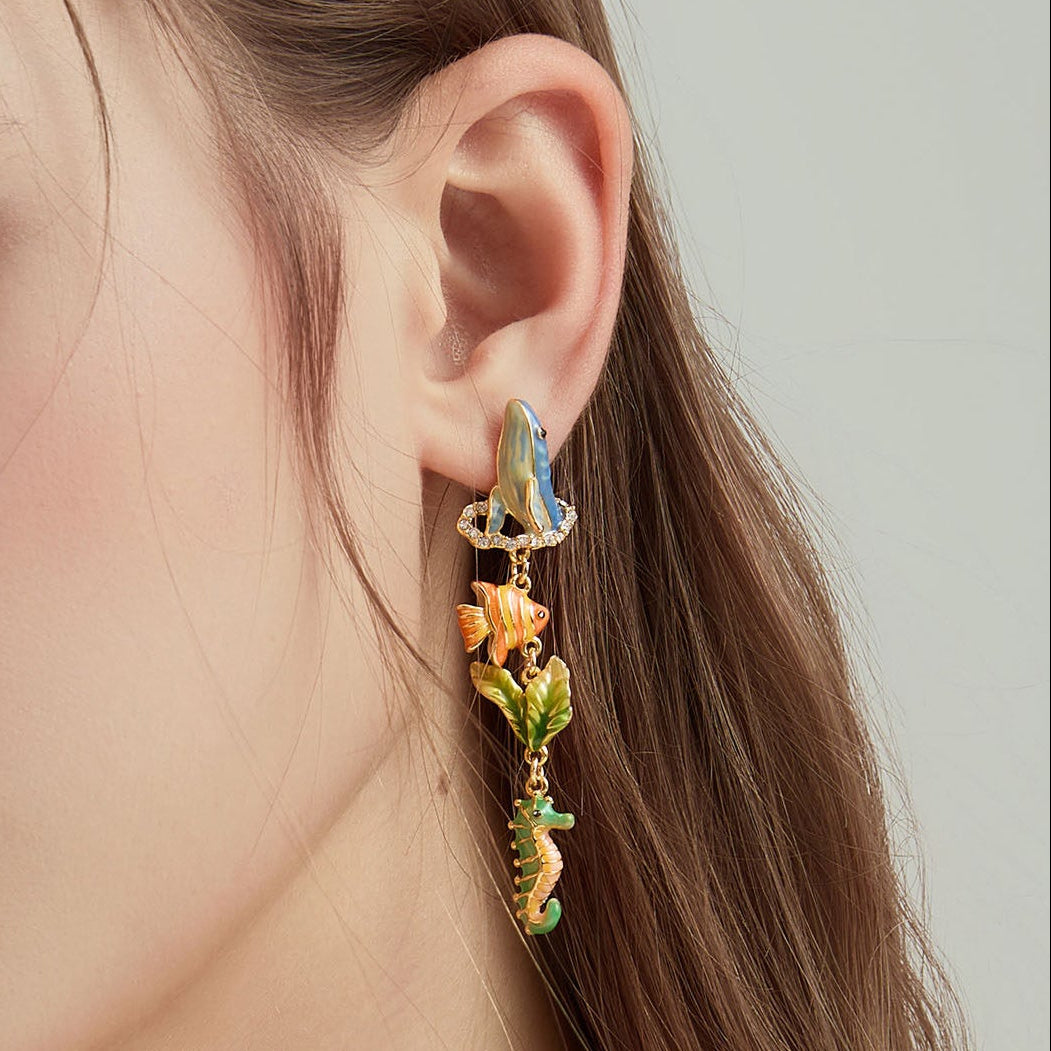Selenichast Whale Drop Earrings Animal Jewelry