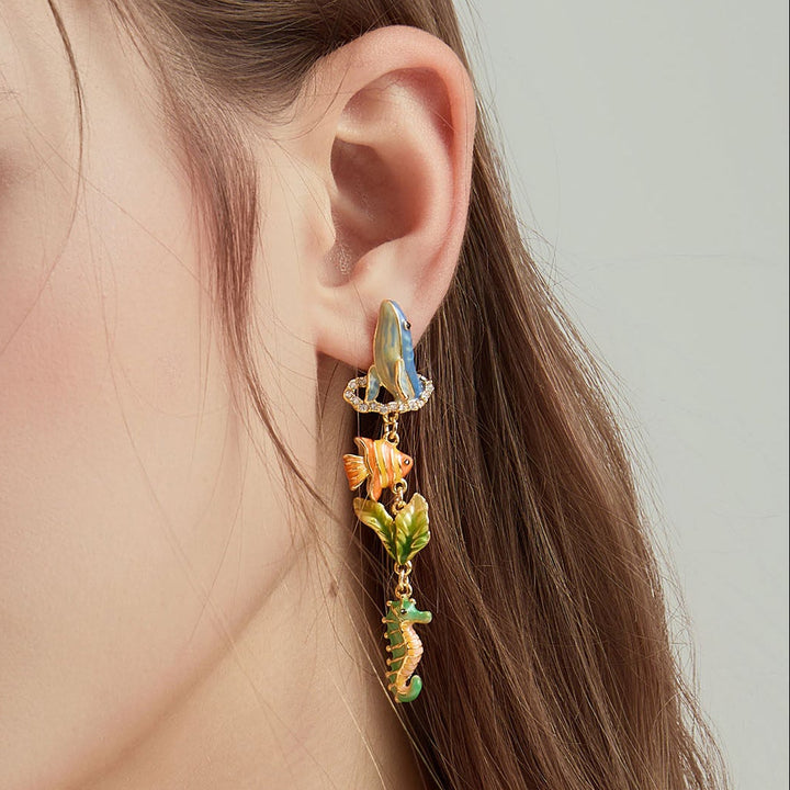 Selenichast Whale Drop Earrings Animal Jewelry