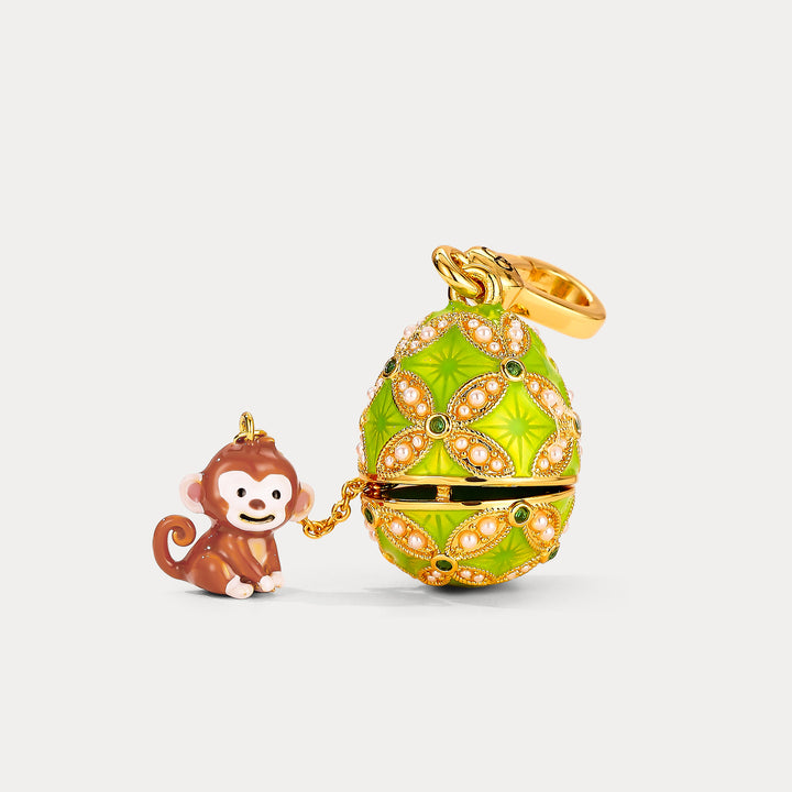 Selenichast Monkey Egg Locket Necklace