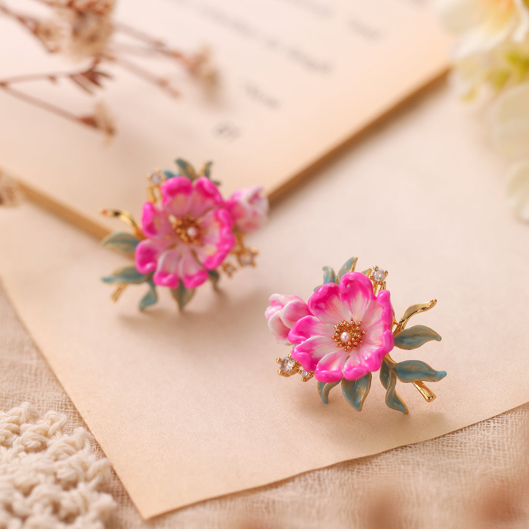 Boucles d'oreilles pivoines