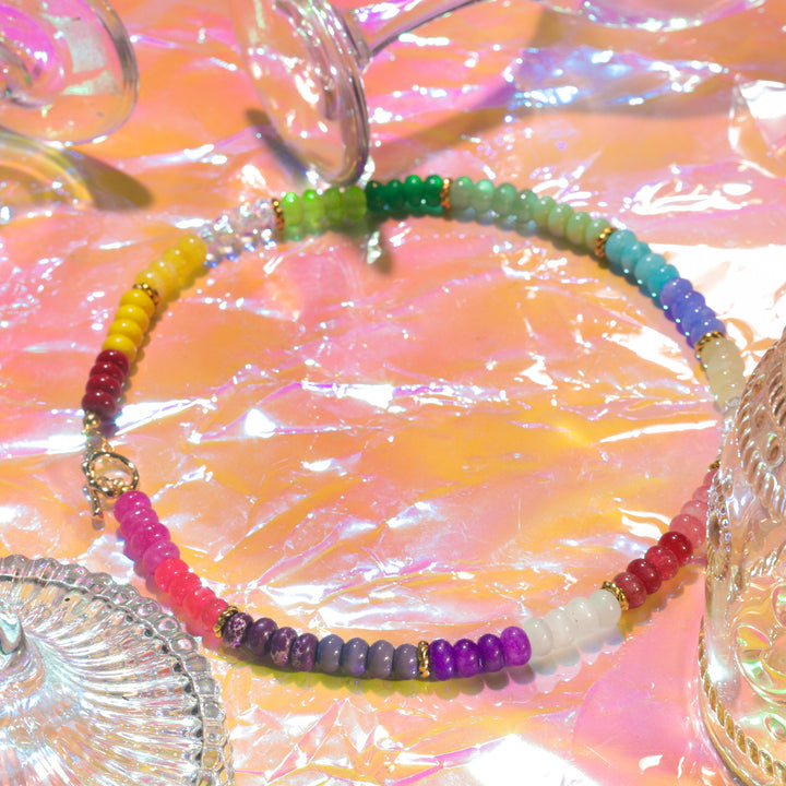 Rainbow Beaded Choker