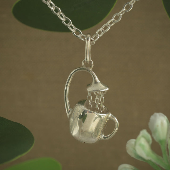 Silver Watering Can Necklace