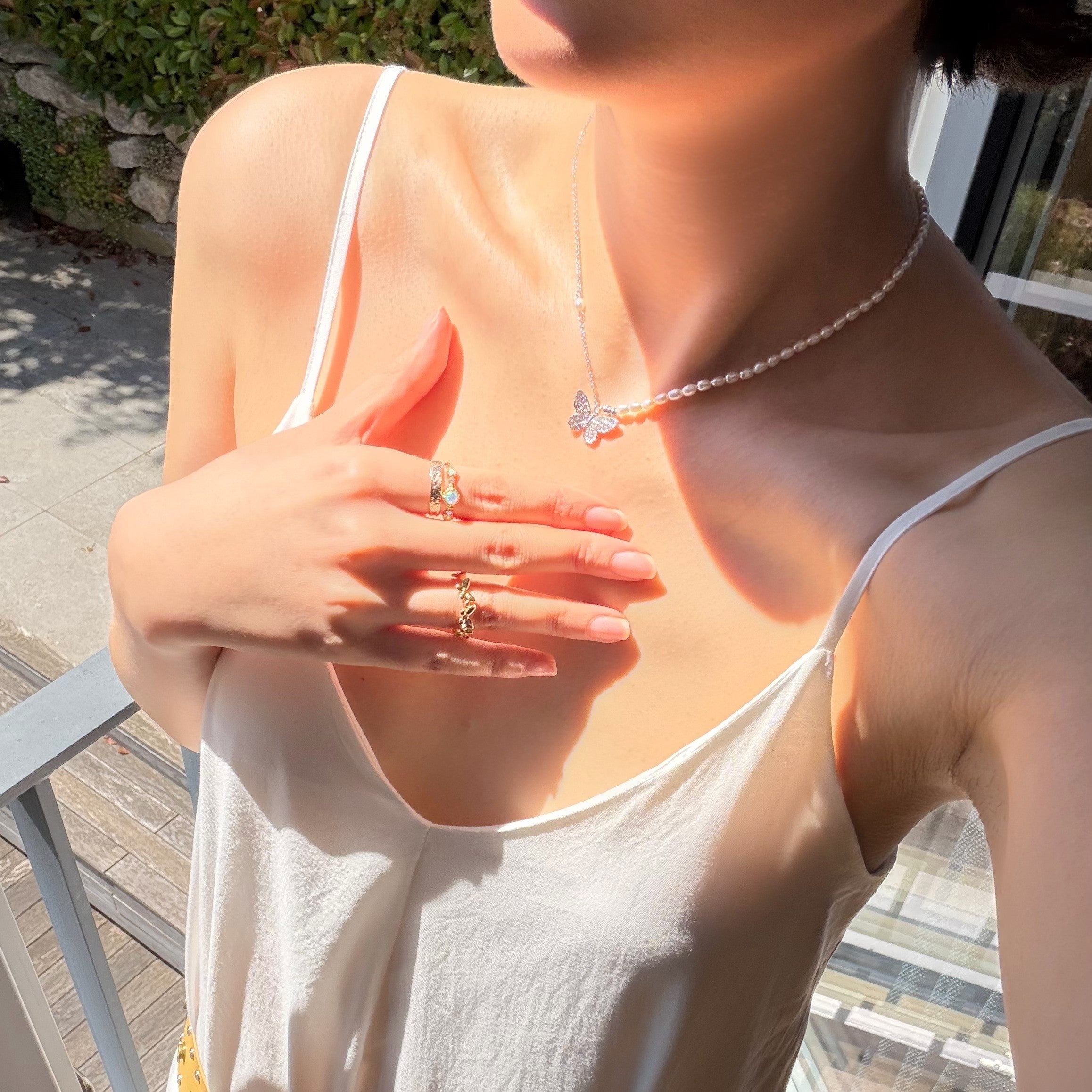 Selenichast Silver Pearl Necklace
