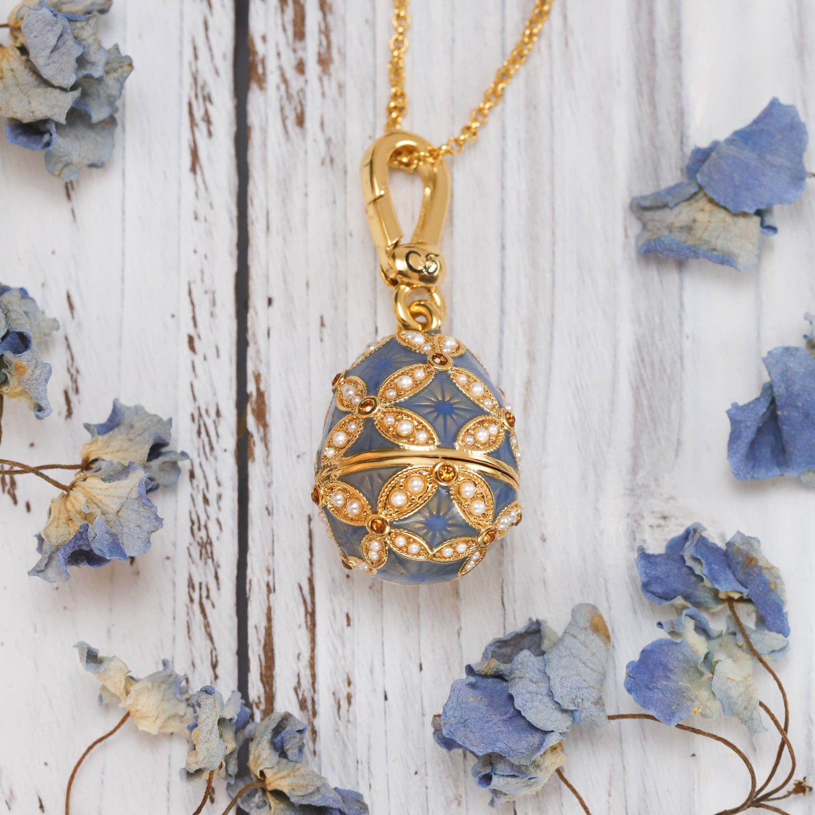 Delicate Dragon Egg Locket Pendant Necklace