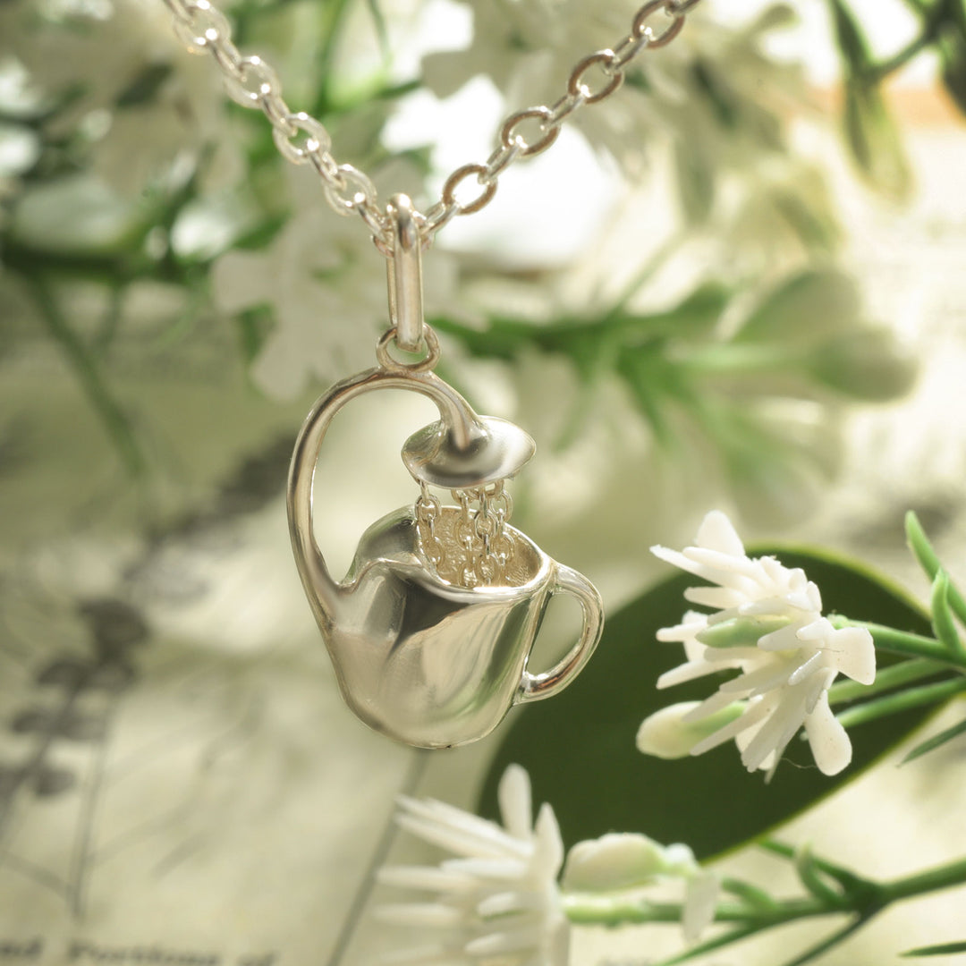 Silver Watering Can Necklace