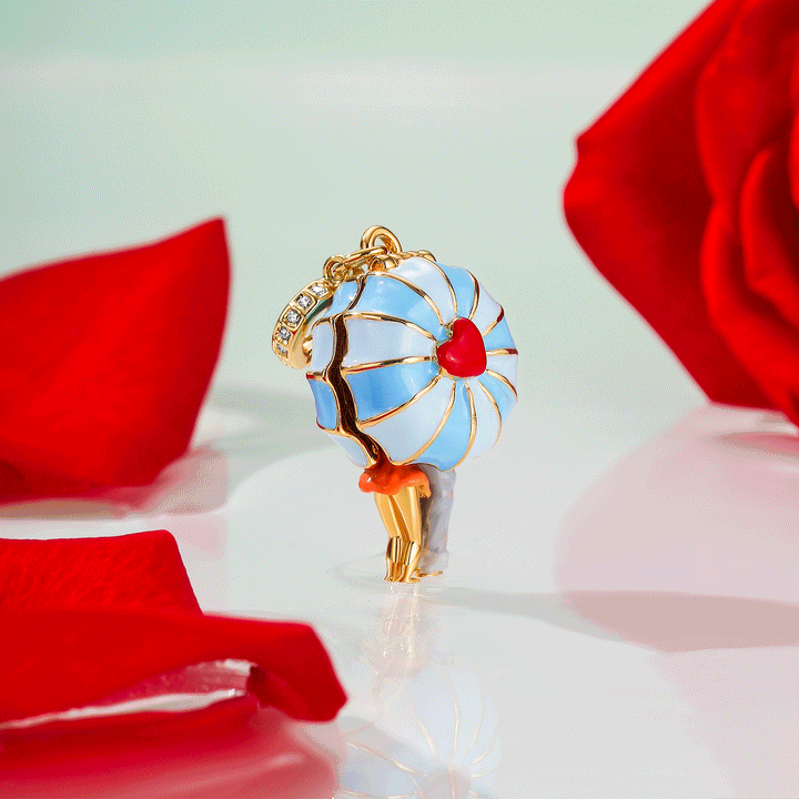 Umbrella Lovers Locket Necklace Gift For Her For Women