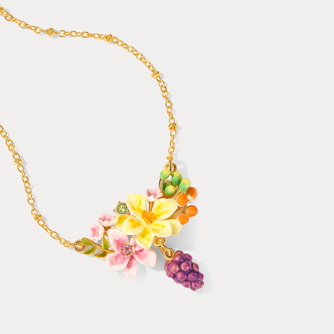Sweet Grape Flower Nature Necklace