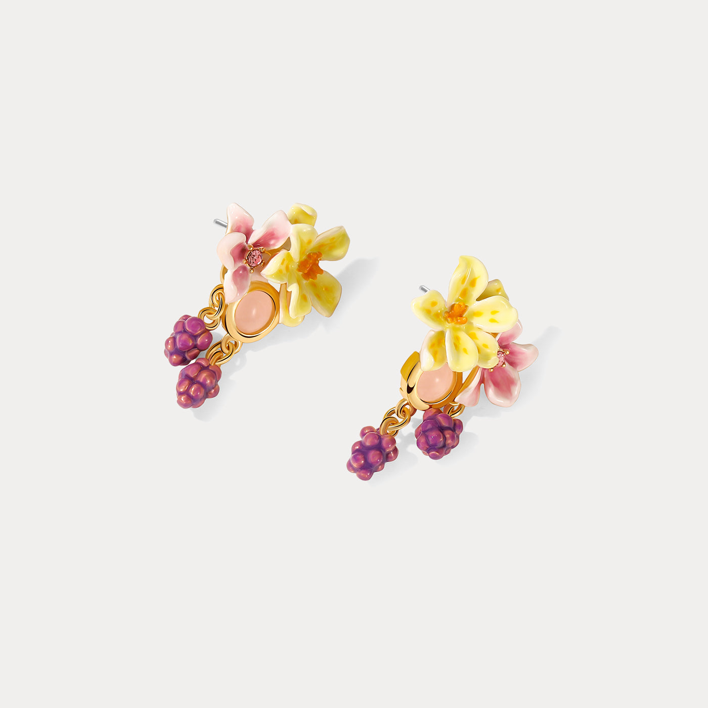 Selenichast Sweet Grapes Flower Wedding Earrings