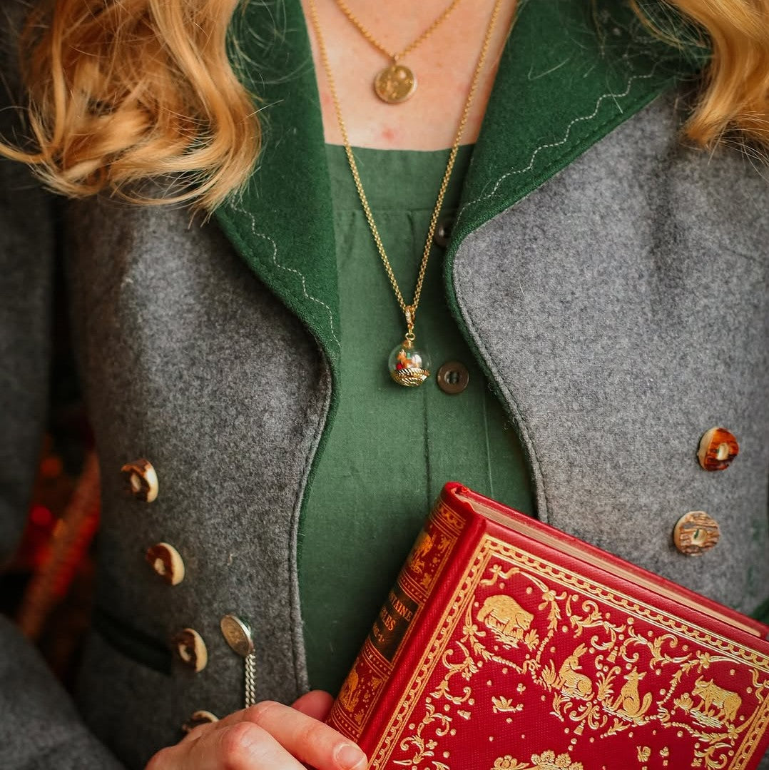 Christmas Reindeer Globe Necklace