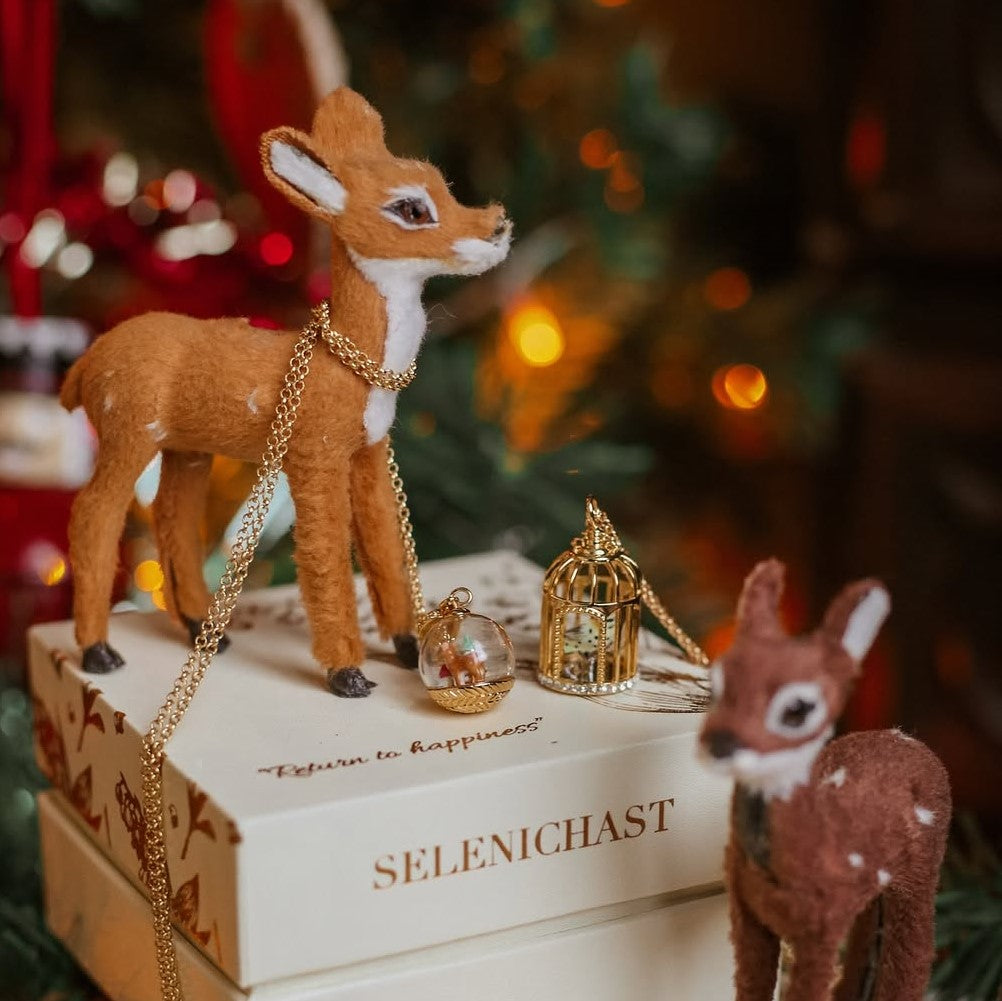 Christmas Reindeer Globe Necklace