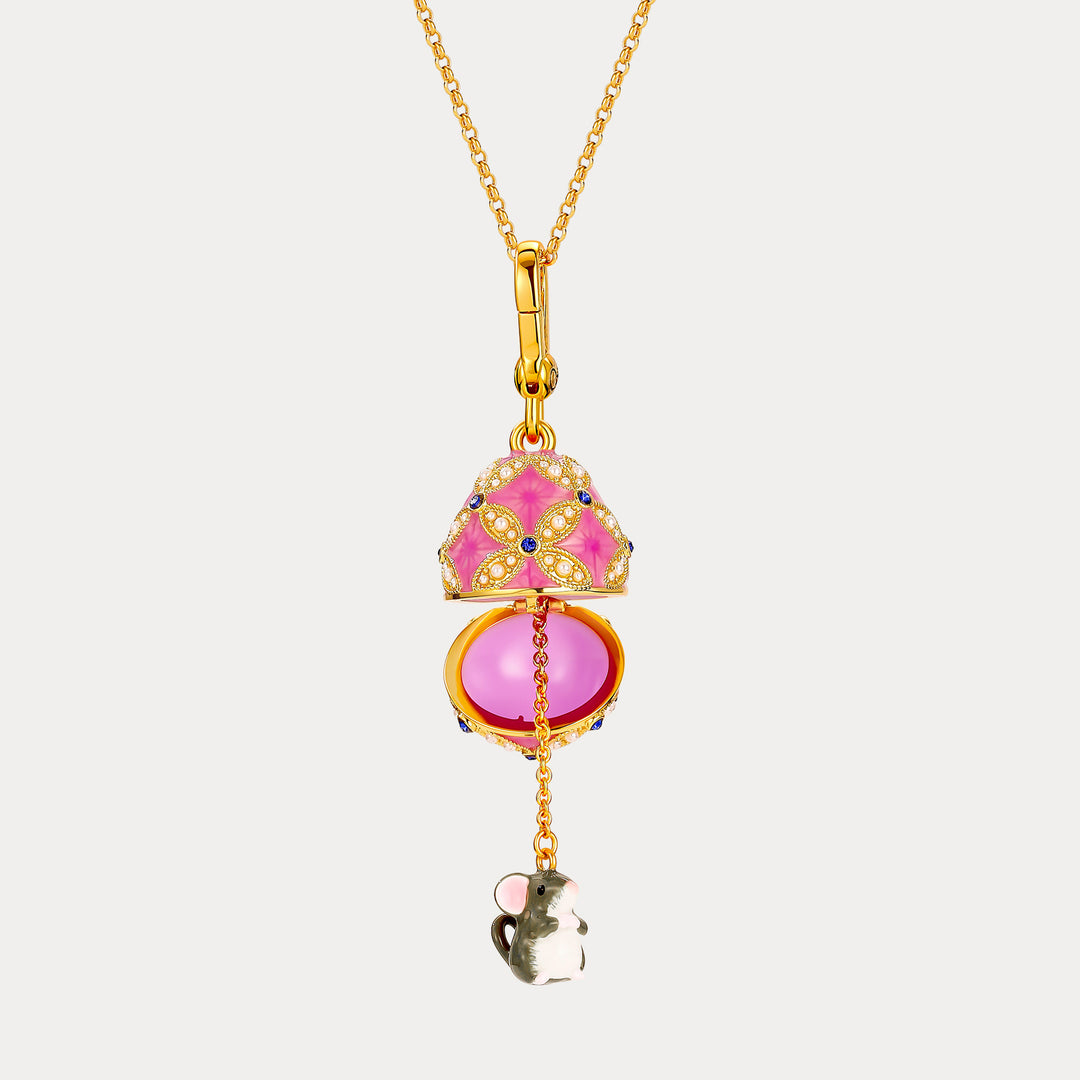 Selenichast Mouse Egg Locket Necklace