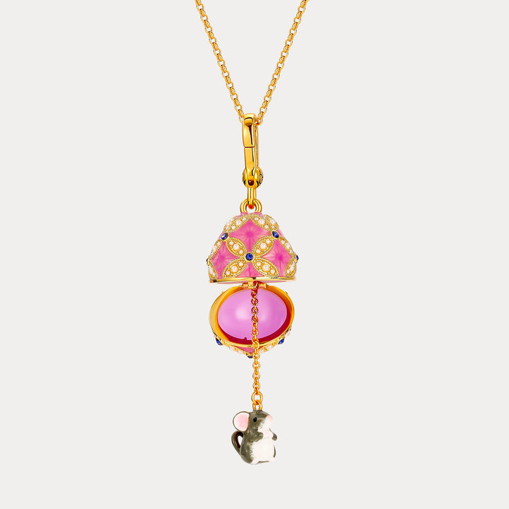 Selenichast Mouse Egg Locket Necklace