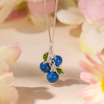 Silver Blueberry Necklace Gift for Her