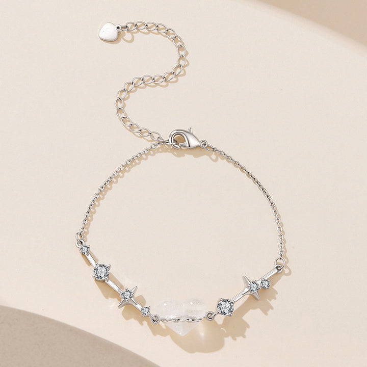 Clear Quartz Heart Bracelet