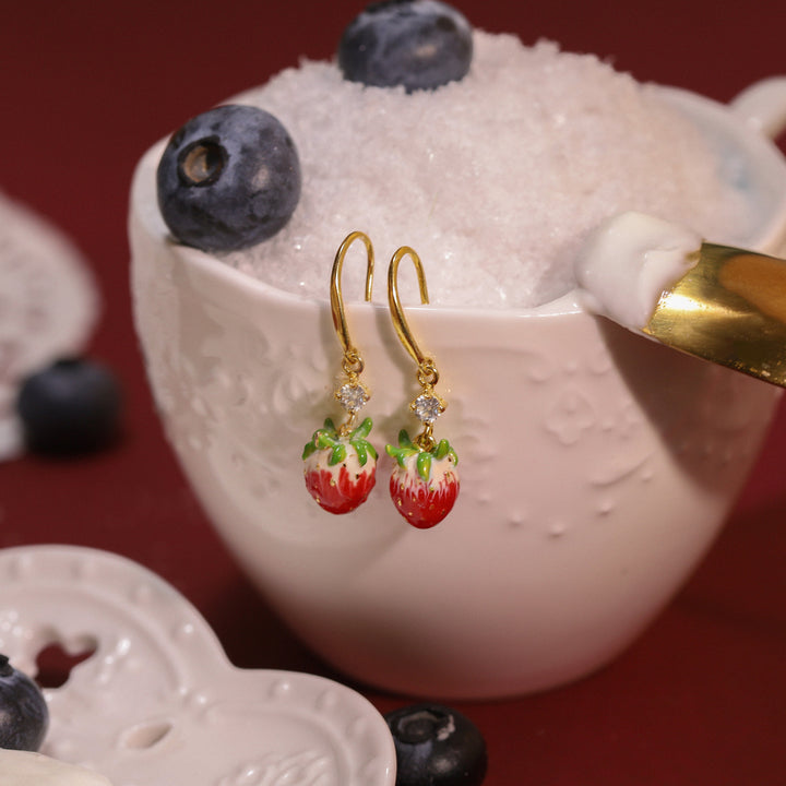 Boucles d'oreilles aux fraises