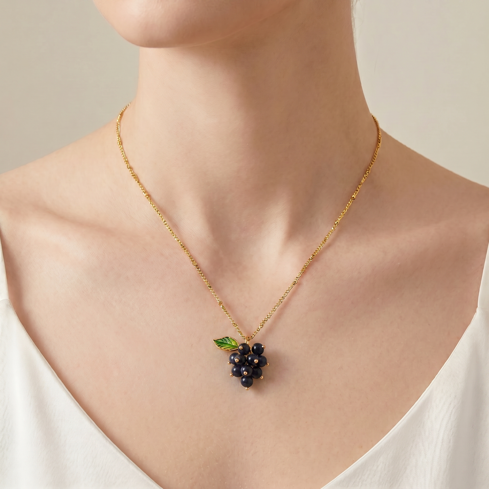Selenichast Blueberry Necklace fruit Jewelry