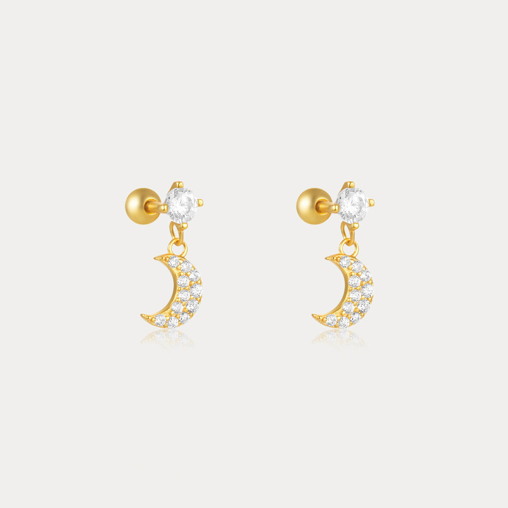 Selenichast Moon Flat Back Earrings 
