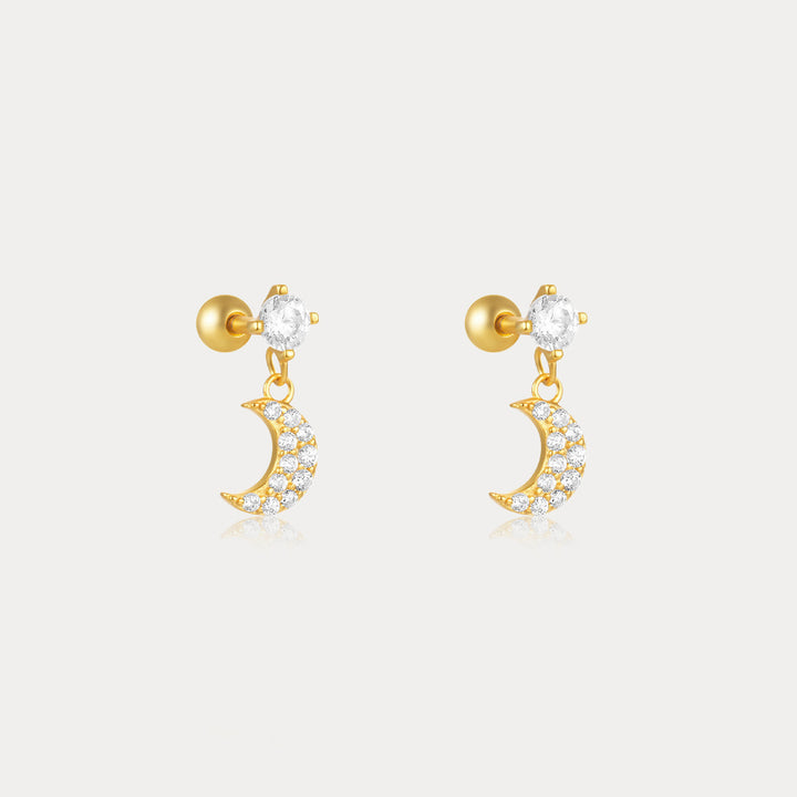 Selenichast Moon Flat Back Earrings 