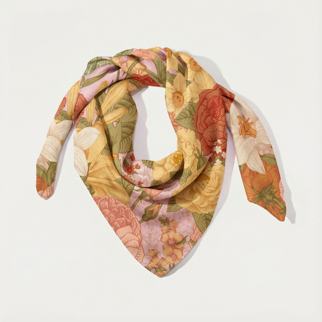 Autumn Garden Bloom Square Scarf