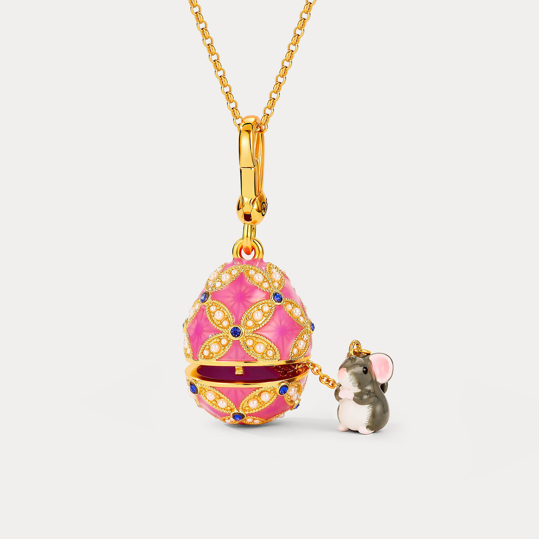 Selenichast Mouse Egg Locket Necklace