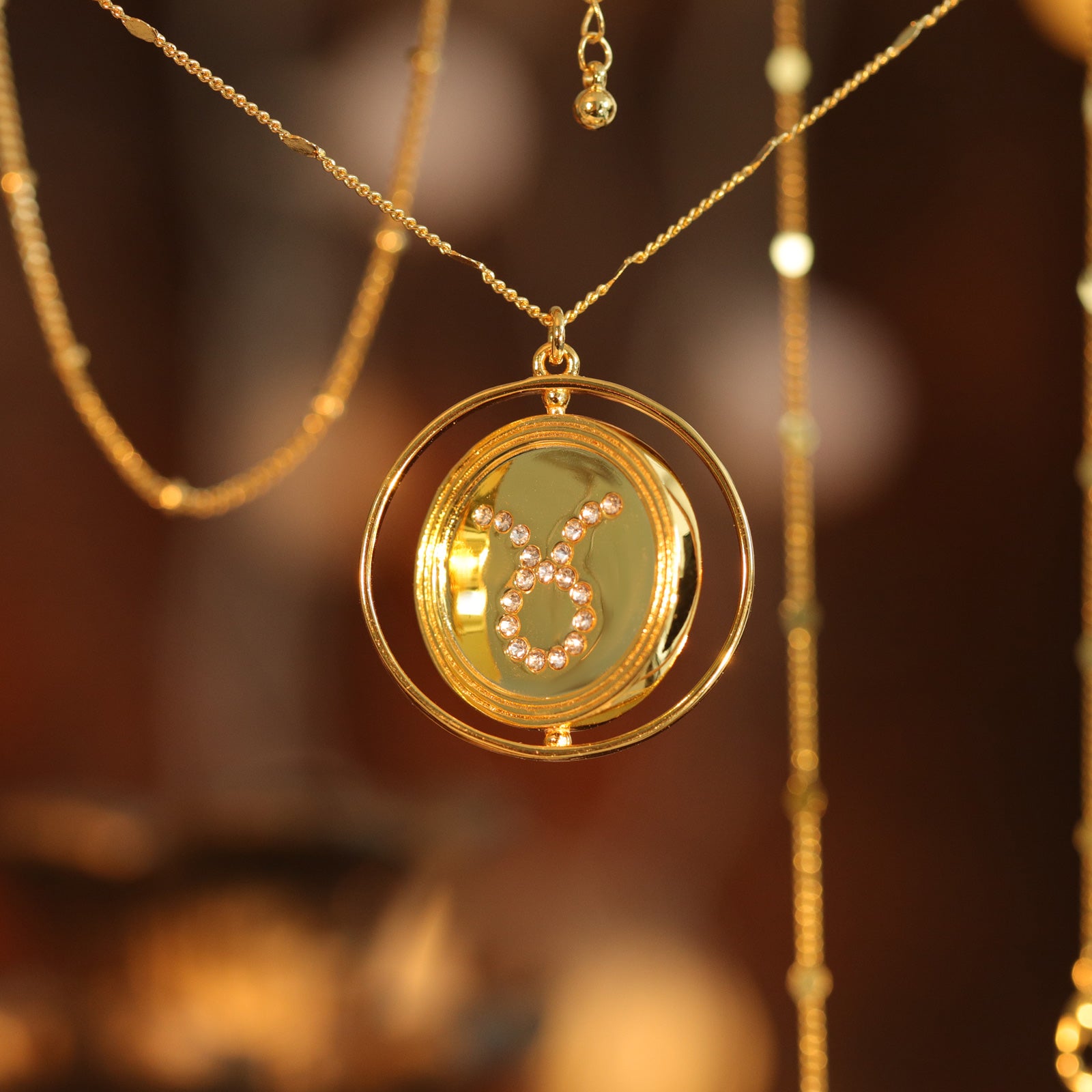 Gold Taurus Necklace