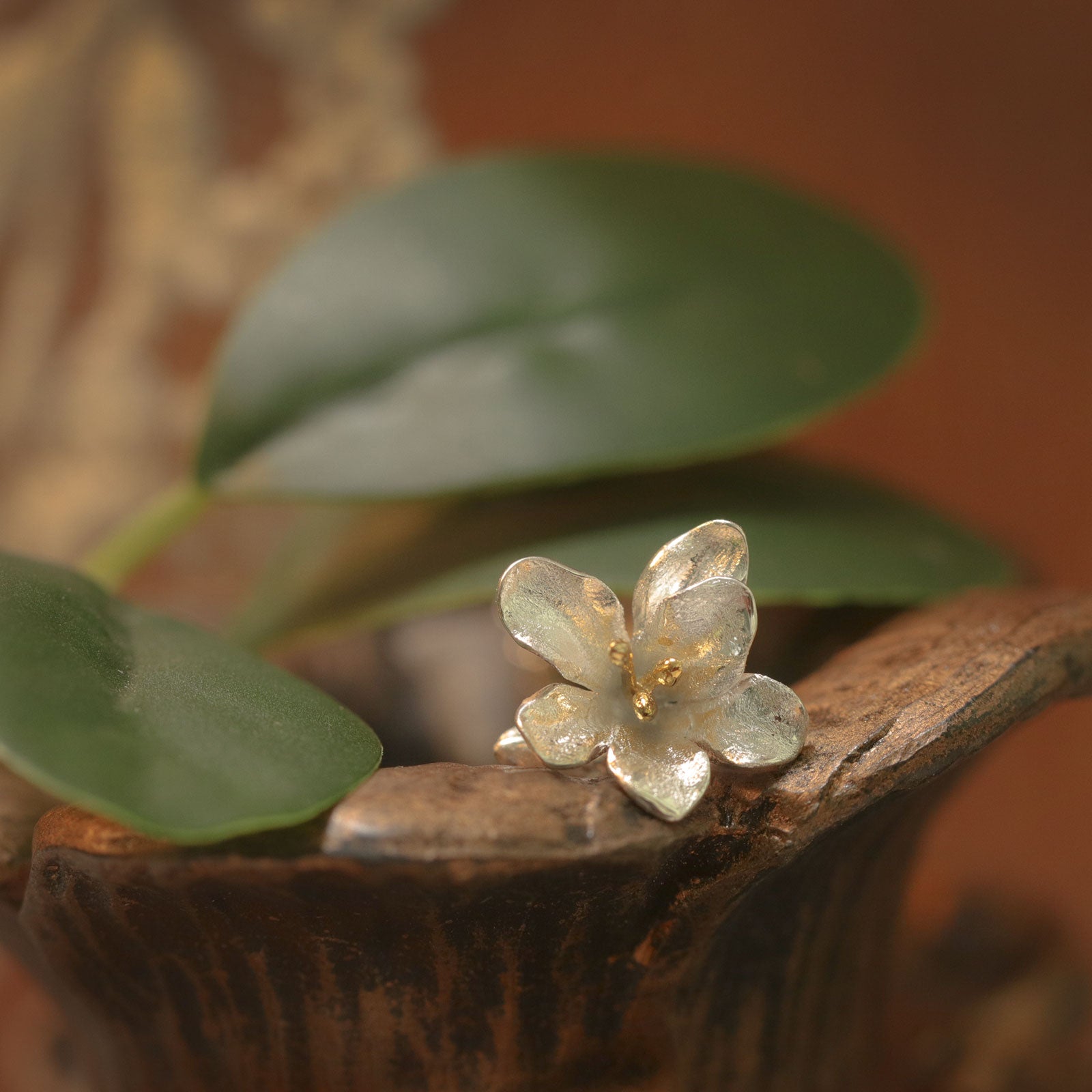 Selenichast Freesia Necklace, Flower Necklace, Sterling