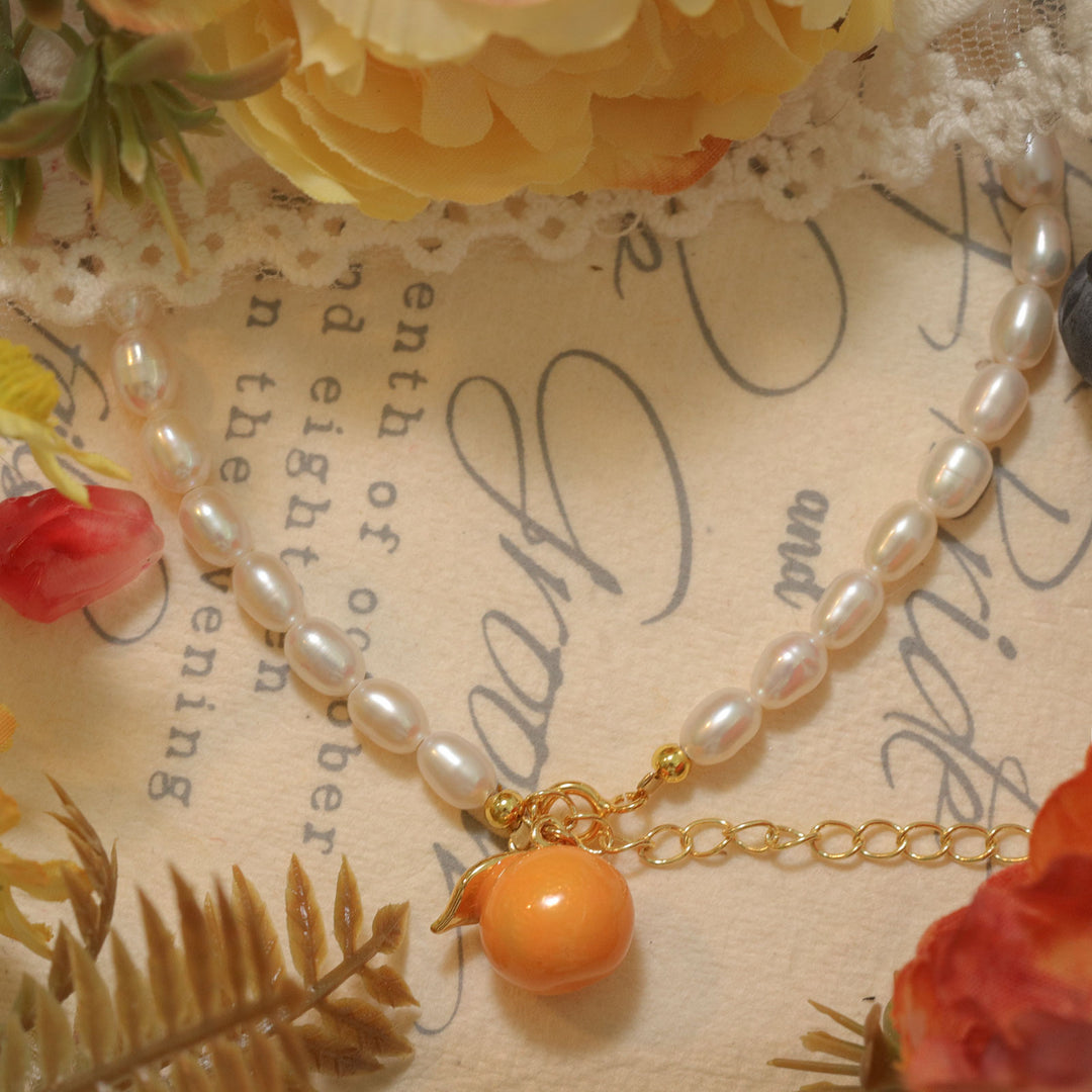 Orange Pearl Anklet