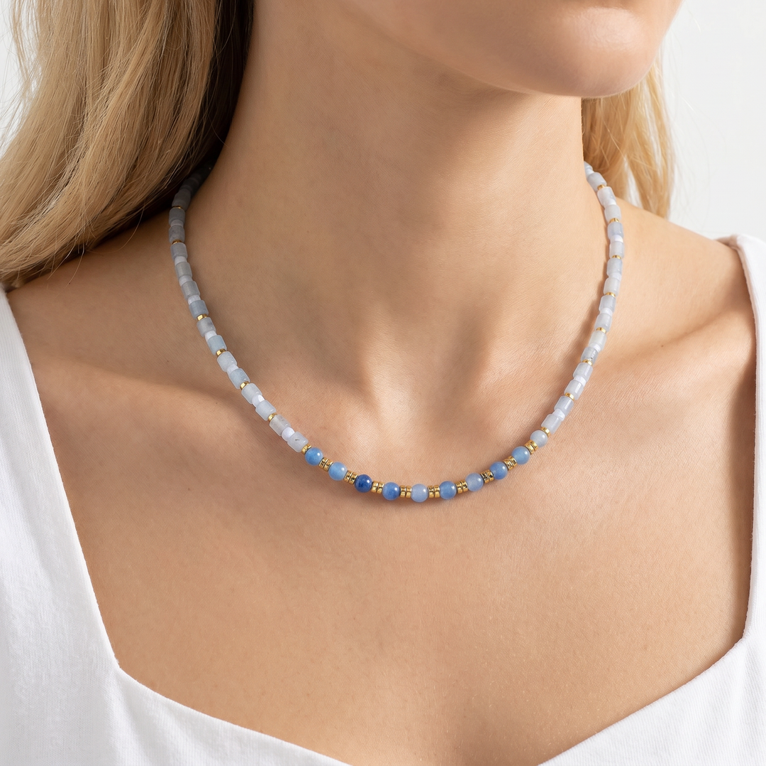 Aquamarine Bead Necklace