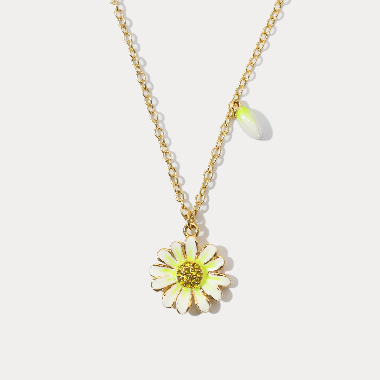 ★VINTAGE HOLLYWOOD★ Nature Daisy Necklace_VH2435NE005M Gold Daisy Necklace, 14 K Solid Gold Dainty Daisy Flower