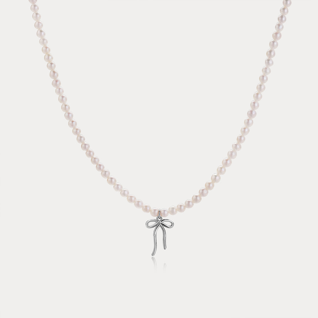 Selenichast Pearl Bow Necklace