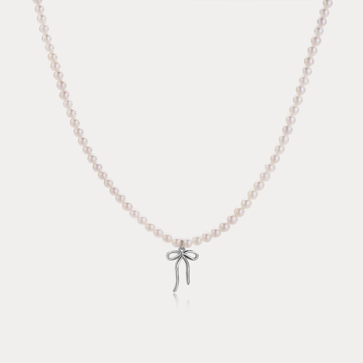 Selenichast Pearl Bow Necklace
