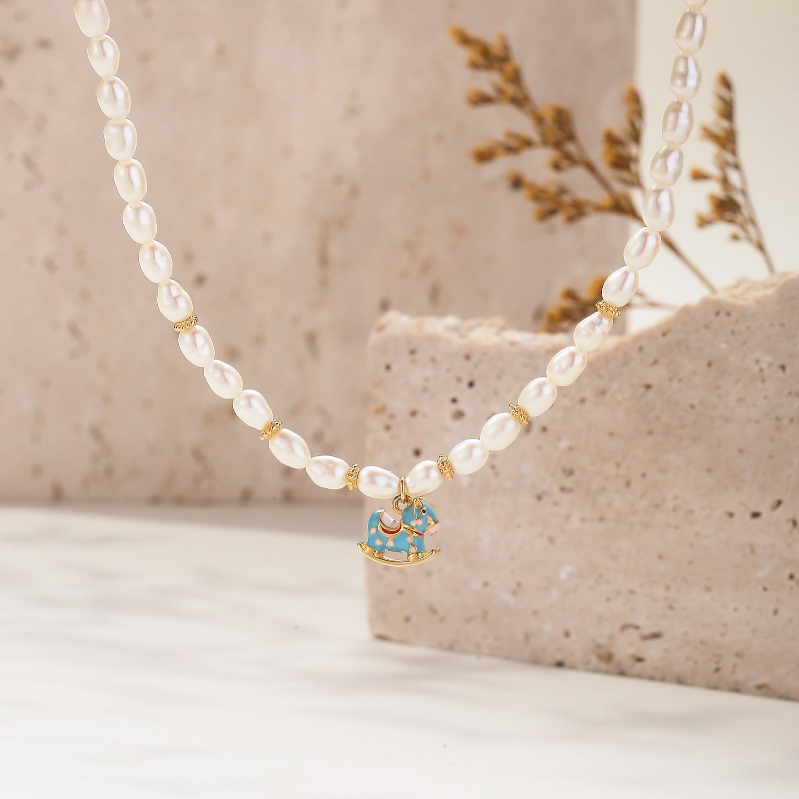Pearl Rocking Horse Necklace