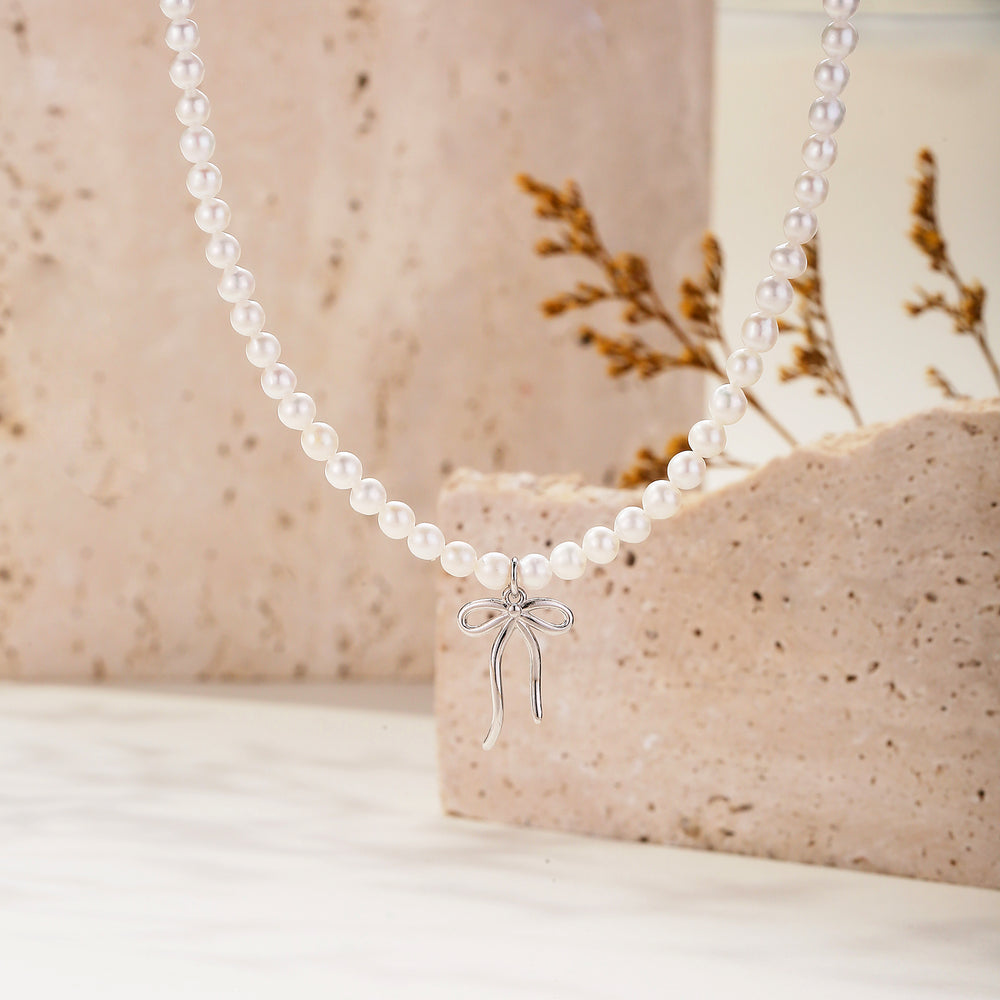 Pearl Bow Necklace