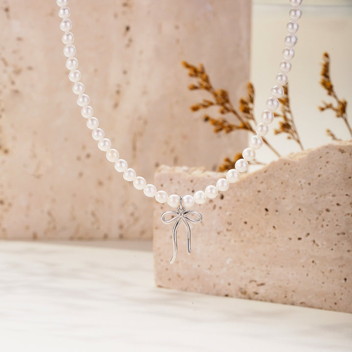 Pearl Bow Necklace