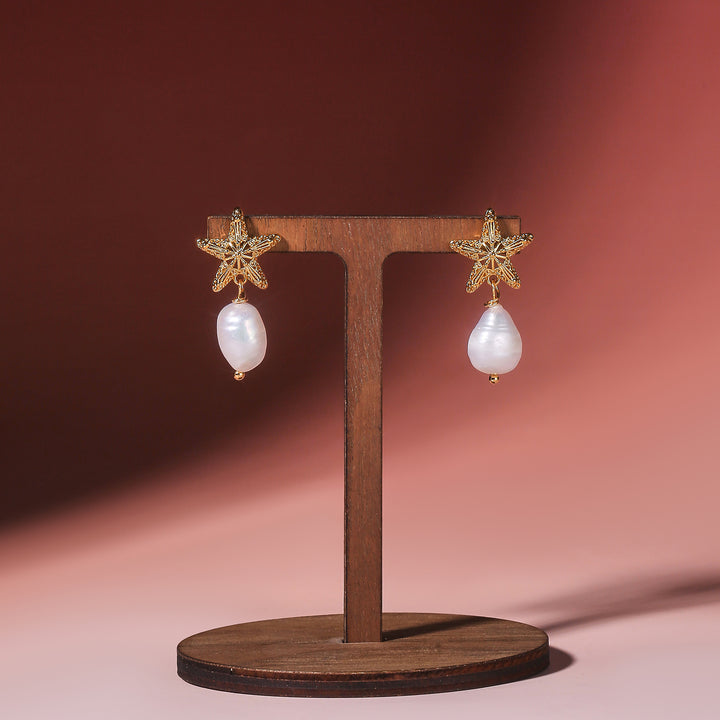 Starfish Pearl Earrings