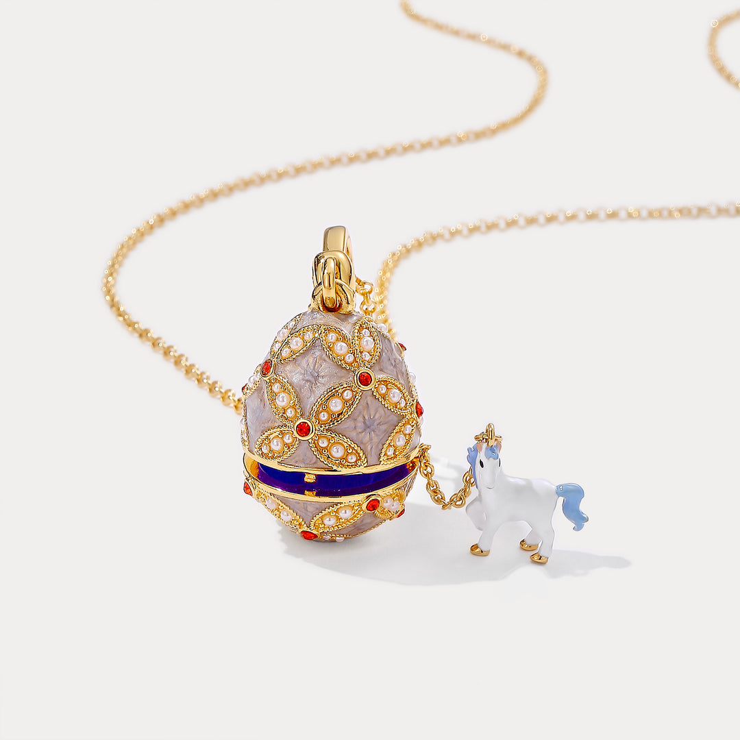 Horse Egg Locket Necklace