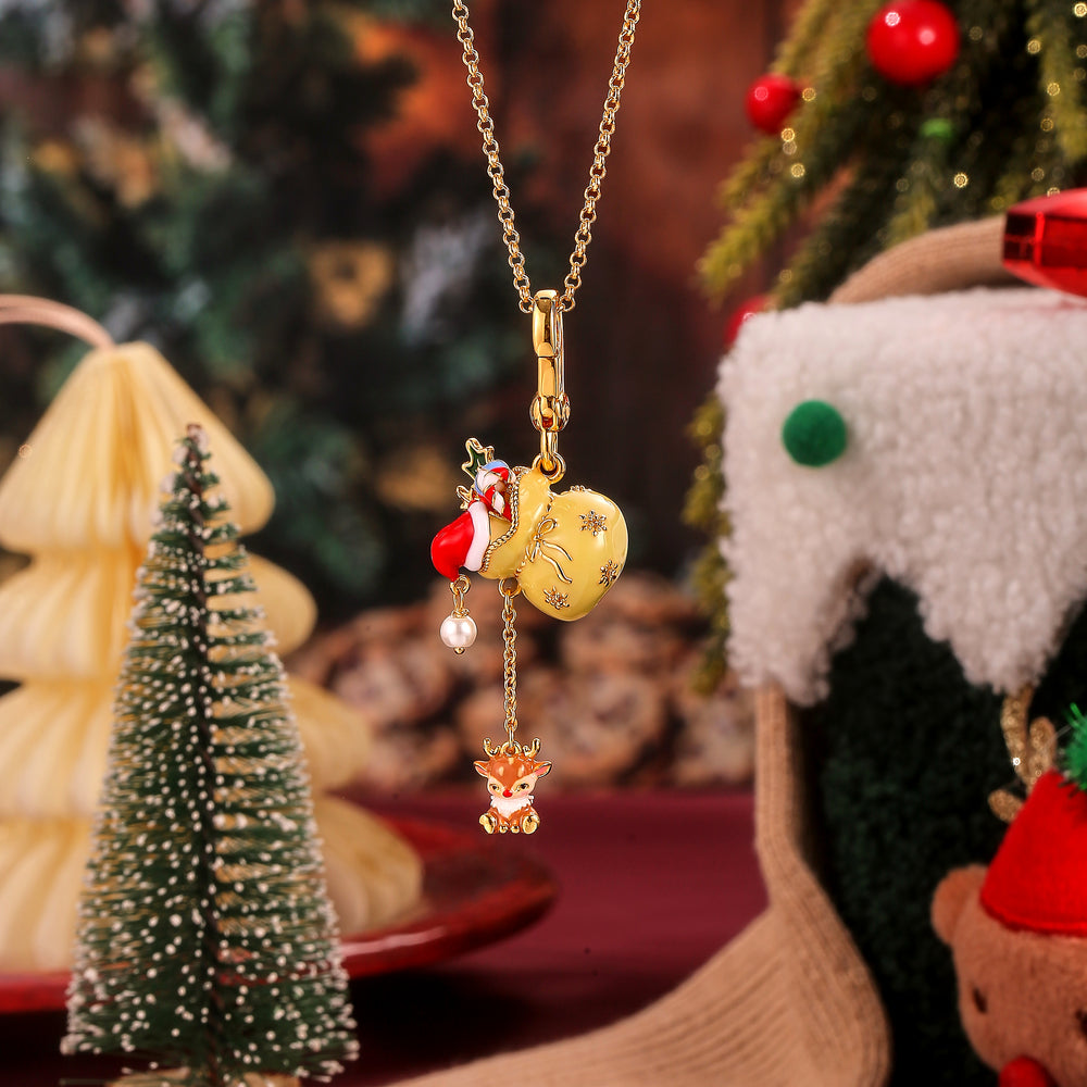 Christmas Reindeer Gift Bag Necklace